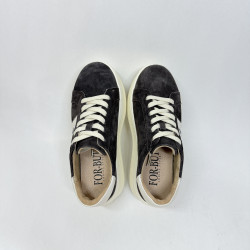 Kawowe sneakersy damskie NOVA na platformie