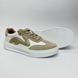 Beżowo-białe sneakersy MONACO