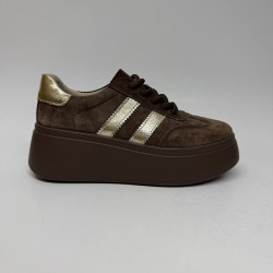 Brązowe sneakersy SIENA na platformie